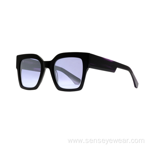 Unisex Oversized Square Uv400 Polarized Acetate Sunglasses